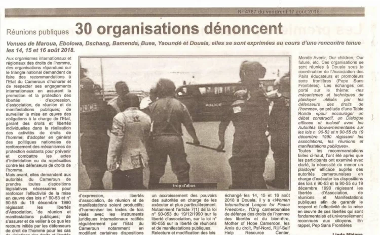  30 organisations dénoncent